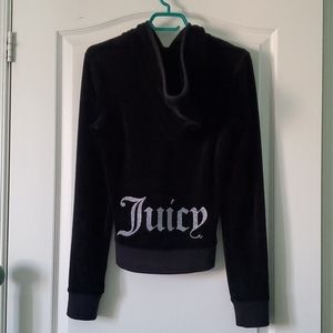 Juicy Couture Black Velour Track Jacket Loungewear